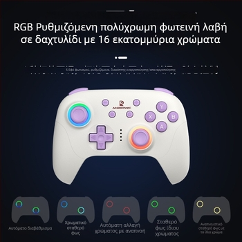 AMPOWN RGP01 gamepad — Ασύρματος ελεγκτής πολλαπλών πλατφορμών με Bluetooth 5.3/2.4G, USB, δόνηση και RGB φωτισμό