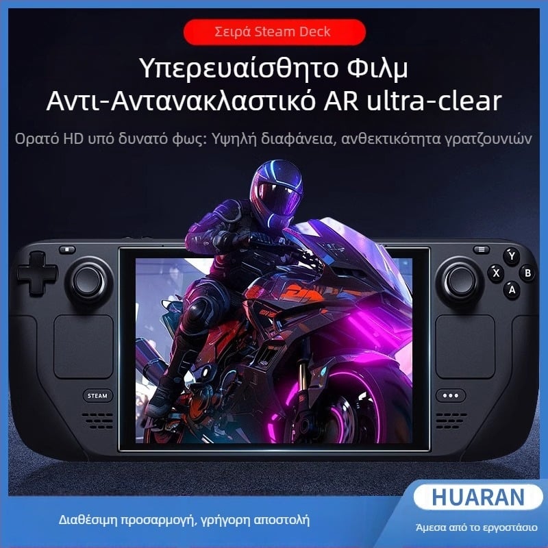 HUARAN PET προστατευτικό μπροστινού οθόνης για Steam Deck, Αντιανακλαστικό, Αντι-μπλε φως, HD, Ανεκτικό σε πτώσεις