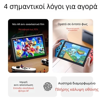 Αντι-ανακλαστικό φιλμ οθόνης για Nintendo Switch με επίστρωση AR, μεταδοτικότητα 95%, πάχος 0,17 mm