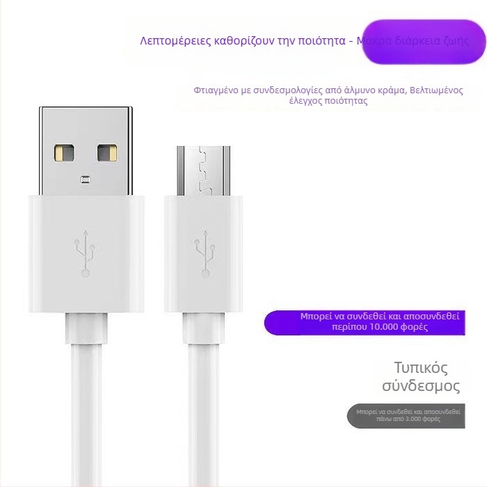 Καλώδιο επέκτασης τροφοδοσίας USB κάμερας, Micro-USB και Type-C, Μονή άκρη, Ασφαλής γρήγορη φόρτιση, 5V