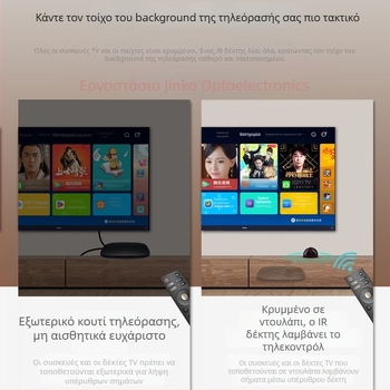 Jingke USB παγκόσμιος επαναληπτής IR για τηλεοπτικούς δέκτες με κρυφό IR δέκτη — πλάτος γραμμής 3; ESD 1000; μέγιστη θερμοκρασία ζεύξης 80°C