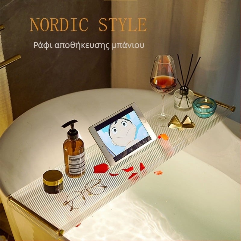 Πλαστικό ράφι αποθήκευσης μπάνιου, μοντέλο 03, 1-όροφος, κυματοειδής επιφάνεια, IIWooKaa