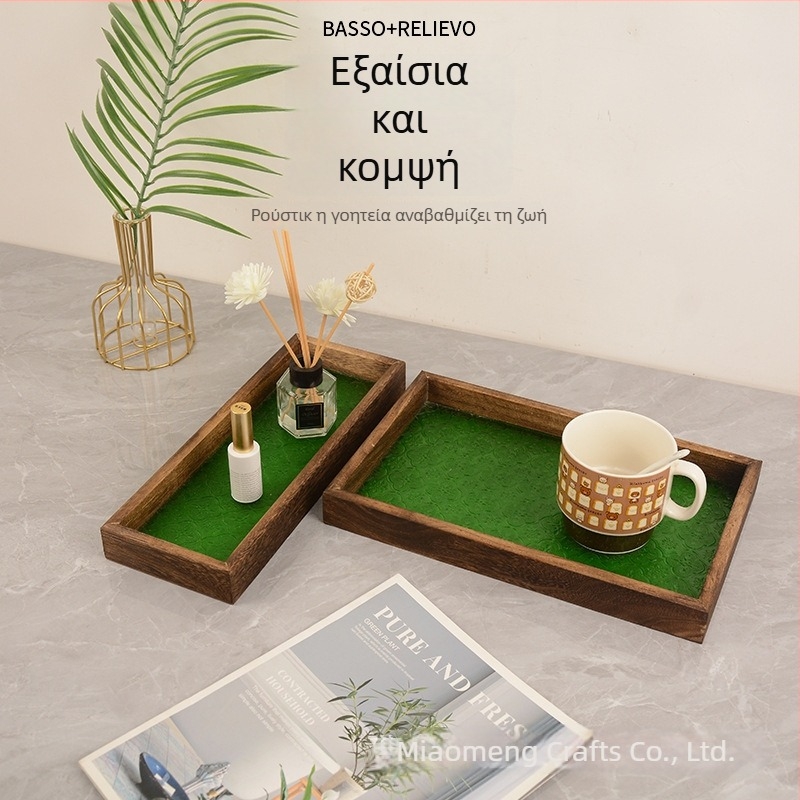 Ορθογώνιος γυάλινος δίσκος σερβιρίσματος για φρούτα και γλυκίσματα, τσάι και καφέ, μοντέρνο μινιμαλιστικό στυλ