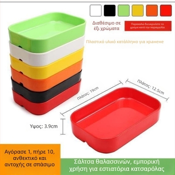 Ορθογώνιο πλαστικό πιάτο για θαλασσινά, για χρήση σε hot pot και BBQ – φινίρισμα με γλάσο κάτω από την επιφάνεια, σύγχρονος μινιμαλισμός