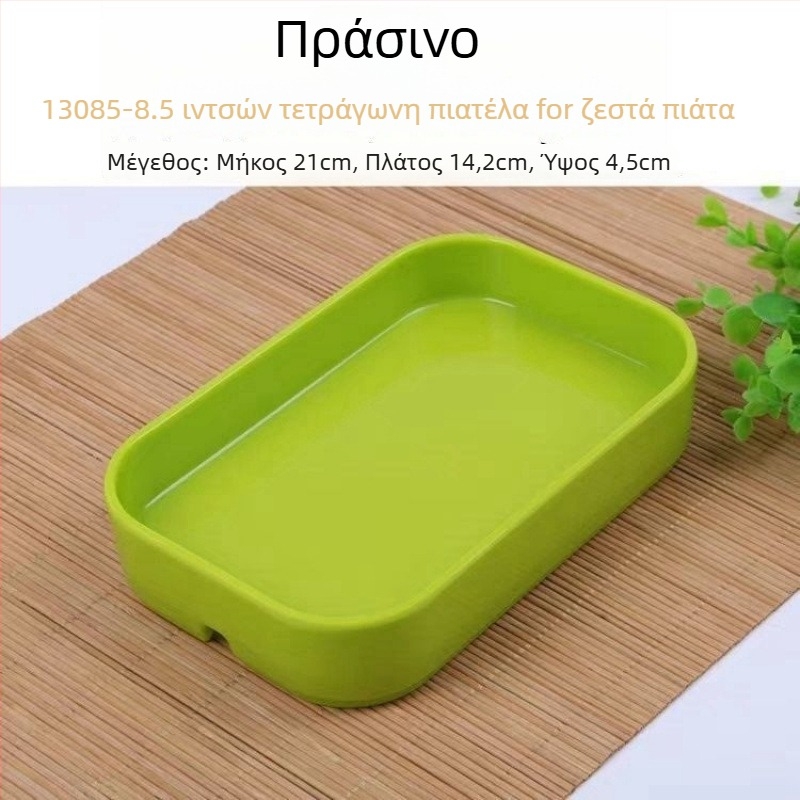 Ορθογώνιο πλαστικό πιάτο για θαλασσινά, για χρήση σε hot pot και BBQ – φινίρισμα με γλάσο κάτω από την επιφάνεια, σύγχρονος μινιμαλισμός