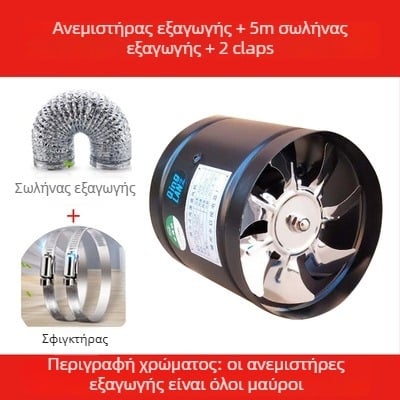 Αθόρυτος εξαεριστήρας μπάνιου, μοντέλο SF1.0-2r, 220V, 50Hz, μεταλλικό περίβλημα, τύπος πίεσης σωλήνα