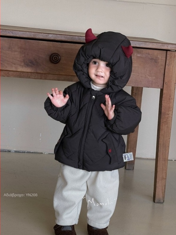 Παιδικό πουπουλένιο μπουφάν για χειμώνα 2025 – αγόρια 1–3 ετών, χωρίς κουκούλα, γέμισμα από λευκό πούπουλο πάπιας, 150–200 g, περιεκτικότητα πουπουλών 86–90%