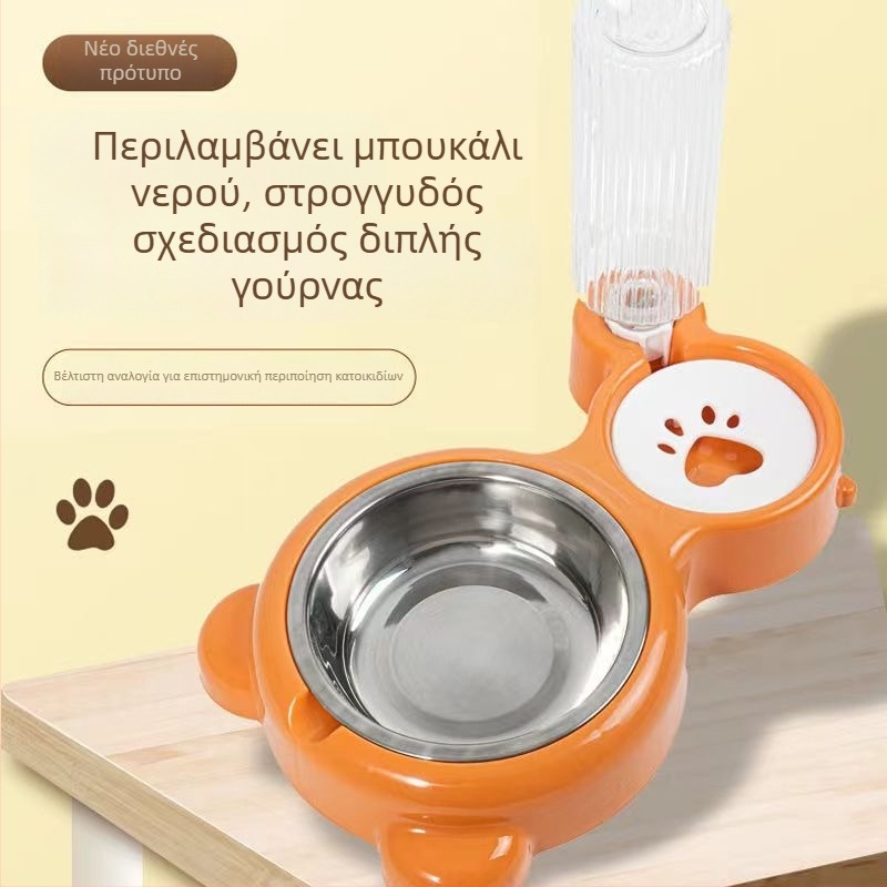 Αυτόματο διπλό μπολ για γάτες – πλαστικό, μάρκα Le Teng