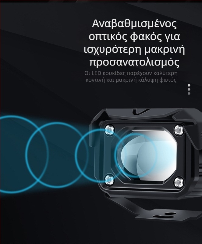 60W 12-37V LED μπροστινό φανάρι ομίχλης με φακό συμπυκνωτή, περίβλημα από αεροπορικό αλουμίνιο, μεγάλος προβολέας από ατσάλι για μοτοσικλέτες/εκτός δρόμου/pickup, διάρκεια ζωής 5000 ωρών