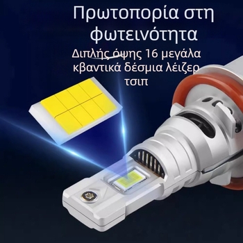 H7 LED προβολέας – Υψηλής ισχύος ενσωματωμένη αντικατάσταση 1:1 με ανεμιστήρα, 50W/ζεύγος, 12V, IP67, περίπου 30 000 ώρες