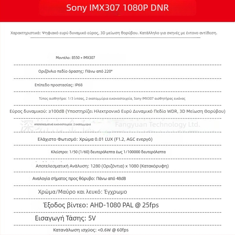 BG-307360 360° πανοραμική κάμερα με αποκωδικοποίηση, όλα-σε-ένα, AHD1080P, 2 MP, 180° ρυθμιζόμενη γωνία, 5V τροφοδοσία