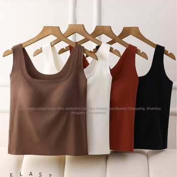 Θερμικό γιλέκο για γυναίκες με μείξη σπάντεξ, τετράγωνο λαιμό, μονοστρωματικό, βελούδινο φινίρισμα, διατηρεί τη θερμότητα