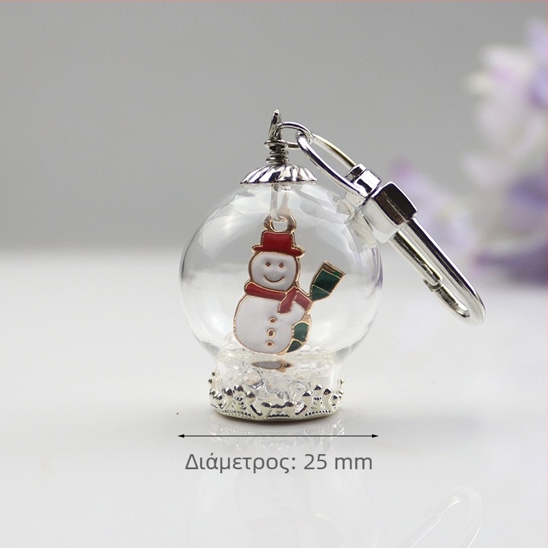 Μπρελόκ με κρεμαστό μοτίβο Άγιος Βασίλης, χιονάνθρωπος και χριστουγεννιάτικο δέντρο, υλικό γυαλί και λαζουρίτης, γλυκό στυλ, κατάλληλο για δώρο
