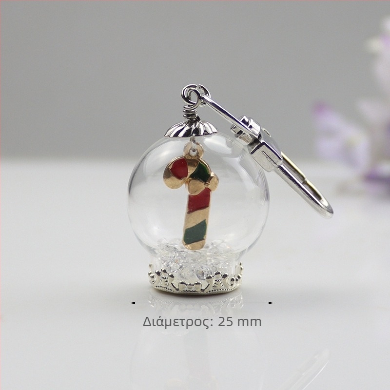 Μπρελόκ με κρεμαστό μοτίβο Άγιος Βασίλης, χιονάνθρωπος και χριστουγεννιάτικο δέντρο, υλικό γυαλί και λαζουρίτης, γλυκό στυλ, κατάλληλο για δώρο