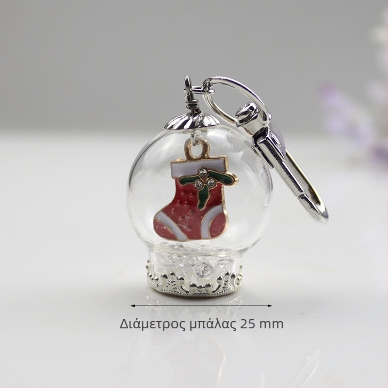 Μπρελόκ με κρεμαστό μοτίβο Άγιος Βασίλης, χιονάνθρωπος και χριστουγεννιάτικο δέντρο, υλικό γυαλί και λαζουρίτης, γλυκό στυλ, κατάλληλο για δώρο