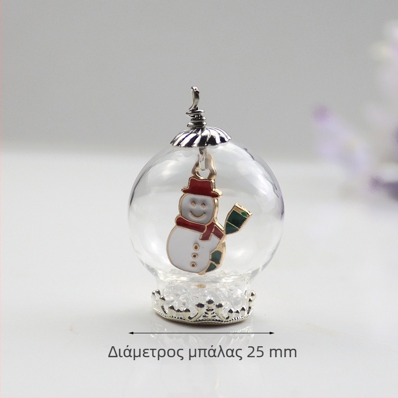 Μπρελόκ με κρεμαστό μοτίβο Άγιος Βασίλης, χιονάνθρωπος και χριστουγεννιάτικο δέντρο, υλικό γυαλί και λαζουρίτης, γλυκό στυλ, κατάλληλο για δώρο