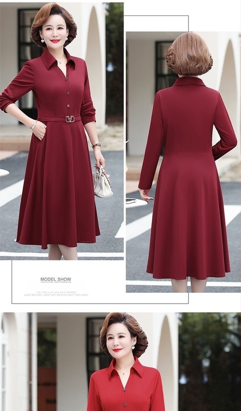 Φόρεμα μέσου μήκους από πολυεστέρα, κομψό επαγγελματικό στυλ, 70-80% πολυεστέρας, φθινοπωρινή έκδοση 2025