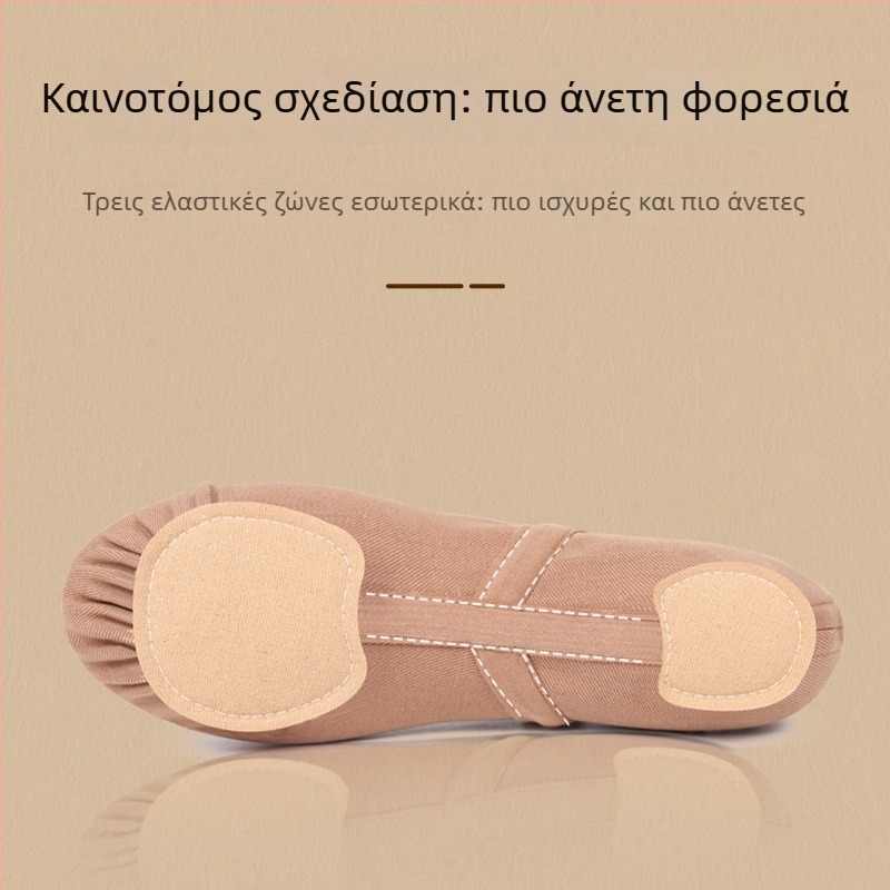 Unisex χορευτικά παπούτσια για μπαλέτο και μοντέρνο χορό, δερμάτινη σόλα, αναπνεύσιμα και ελαφριά, πάνω μέρος από Lycra ελαστικό ύφασμα