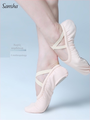 Παπούτσια χορού για μπαλέτο - Unisex για ενήλικες, Καμβάς άνω, Δερμάτινη σόλα, Διαπνέοντα, Ελαφριά