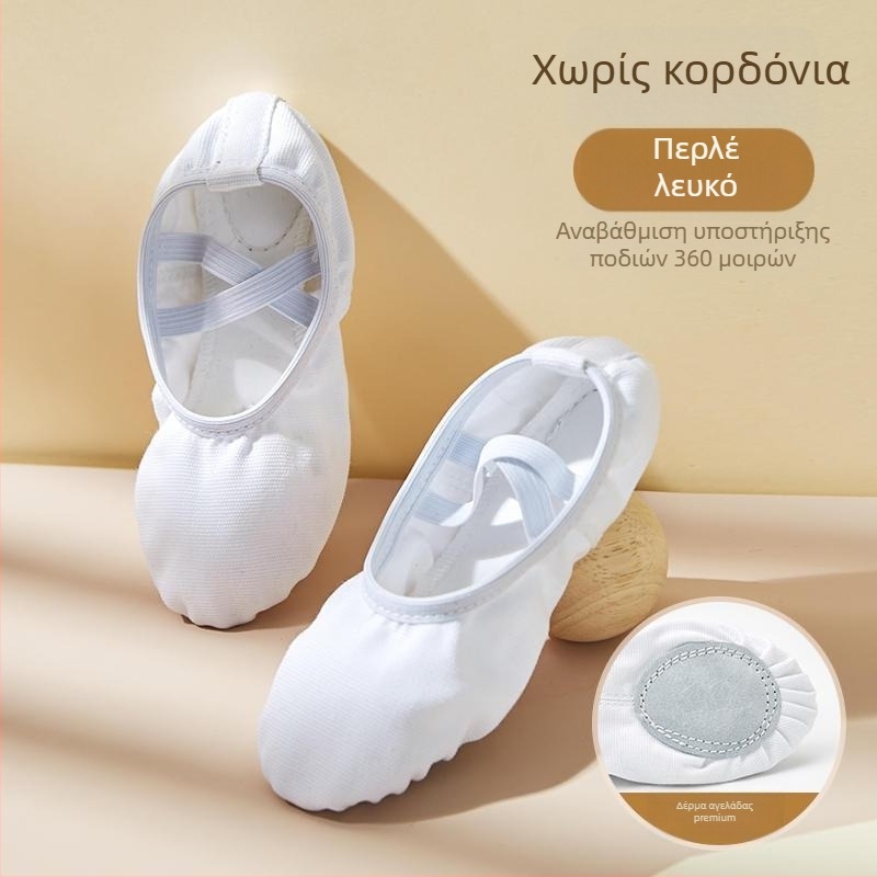 Παιδικά παπούτσια χορού με μαλακή σόλα, χωρίς κορδόνια, σχέδιο γατόπατων για μπαλέτο και κινεζικό χορό