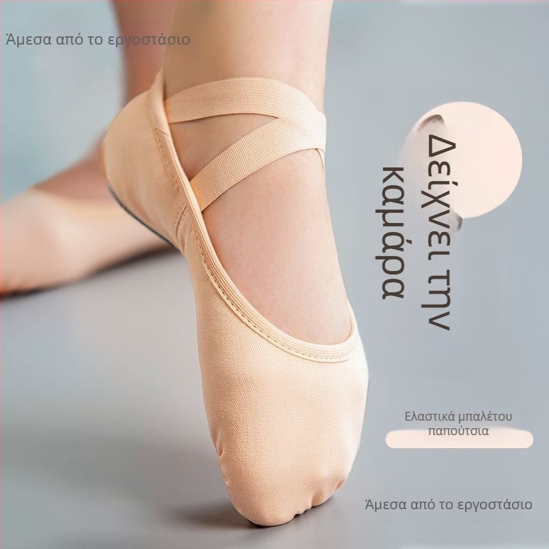 Παπούτσια Μπαλέτου για Γυναίκες και Κορίτσια, Ελαστικό Υλικό, Χωρίς Δέσιμο, Μαλακή Πέλμα, Σχέδιο Γάτας