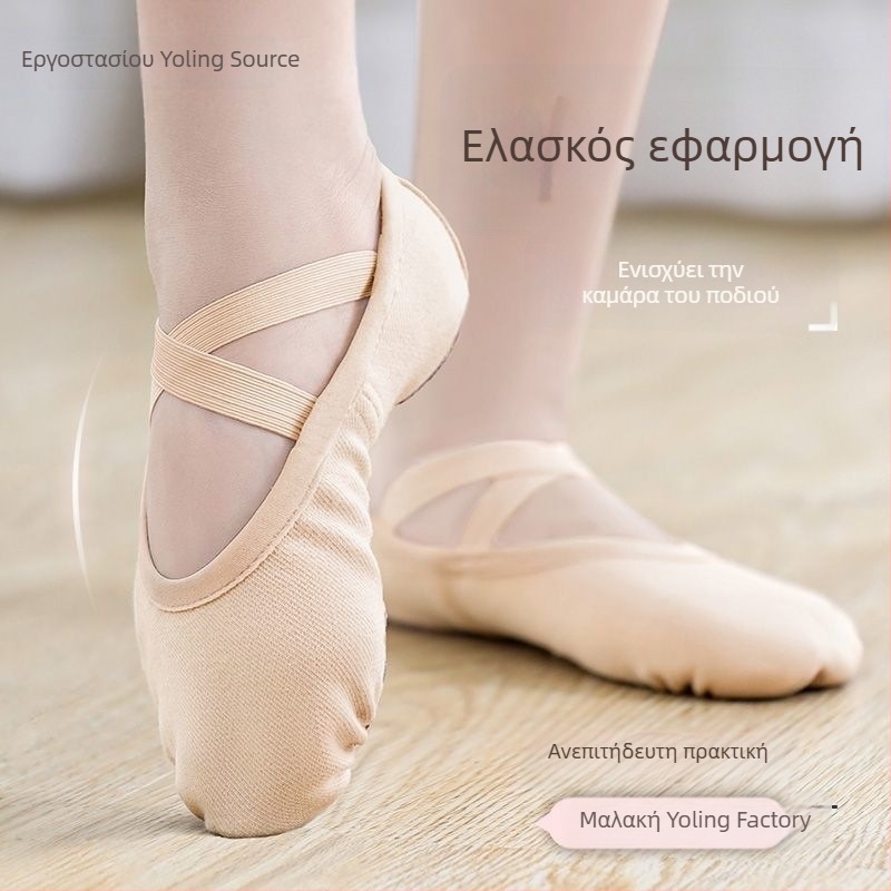 Παπούτσια Μπαλέτου για Γυναίκες και Κορίτσια, Ελαστικό Υλικό, Χωρίς Δέσιμο, Μαλακή Πέλμα, Σχέδιο Γάτας