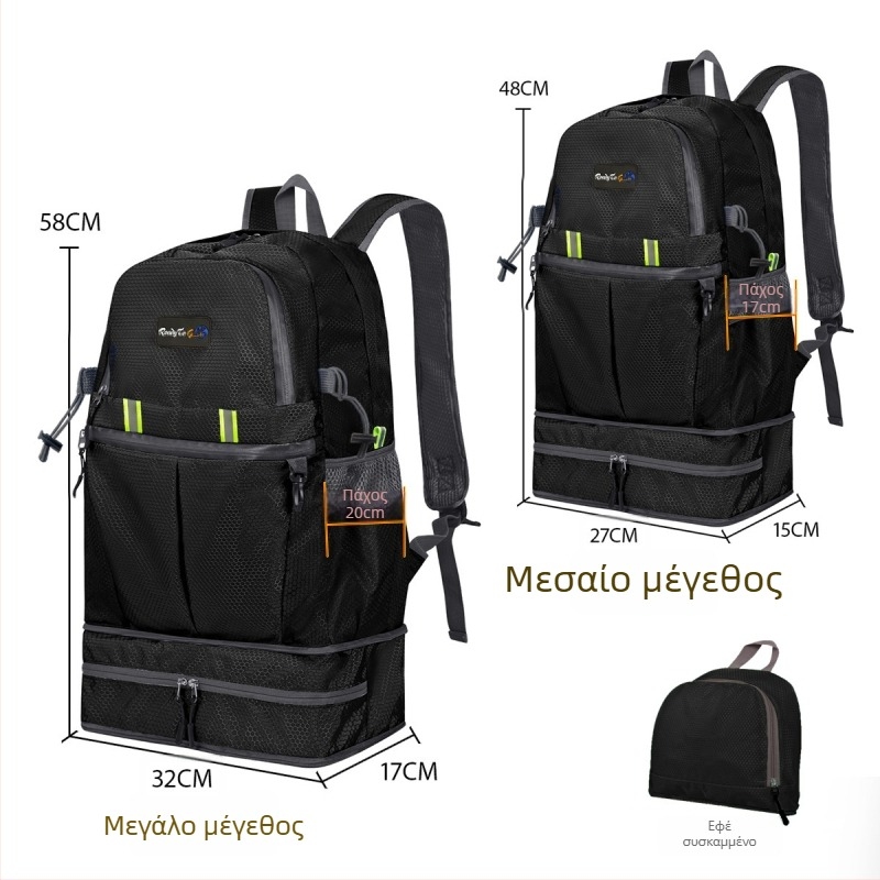 Ορειβατικό σακίδιο πλάτης, Μεγάλης χωρητικότητας, Αδιάβροχο Oxford ύφασμα, για άνδρες και γυναίκες, Άνοιξη 2025