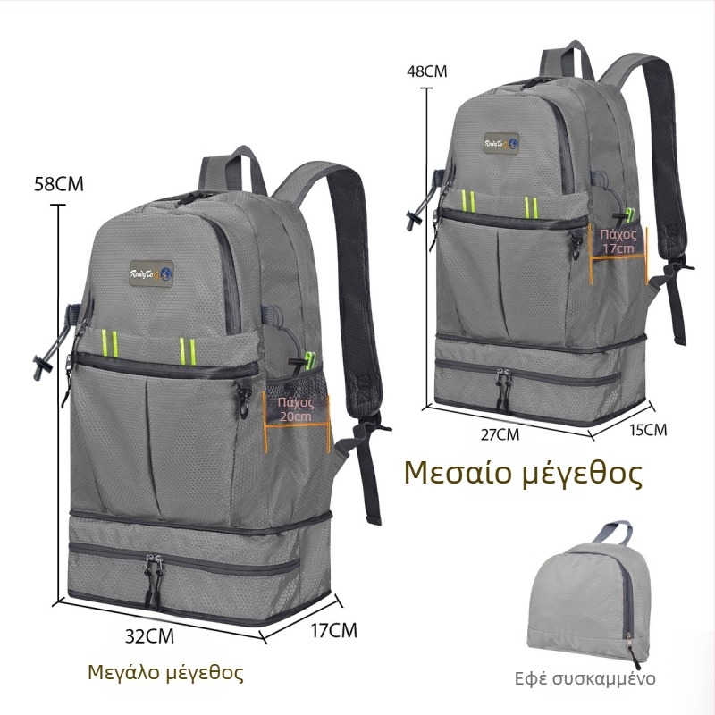 Ορειβατικό σακίδιο πλάτης, Μεγάλης χωρητικότητας, Αδιάβροχο Oxford ύφασμα, για άνδρες και γυναίκες, Άνοιξη 2025