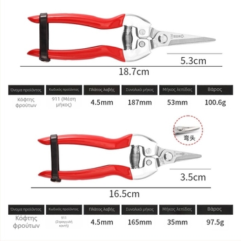 Ψαλίδι φρούτων και λουλουδιών 911 από ανοξείδωτο ατσάλι, ζιγκ-ζαγκ λεπίδα για κόψιμο φρούτων, λουλουδιών και σταφυλιών — Sasaki Field