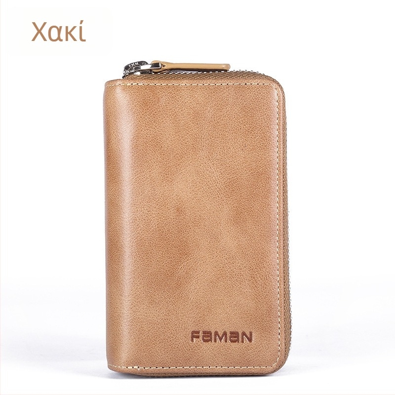 Κλειδοθήκη για άνδρες: Γνήσιο δέρμα, πρώτο στρώμα βοοειδούς δέρματος, Προστασία κατά της απάτης, Αστικός στυλ