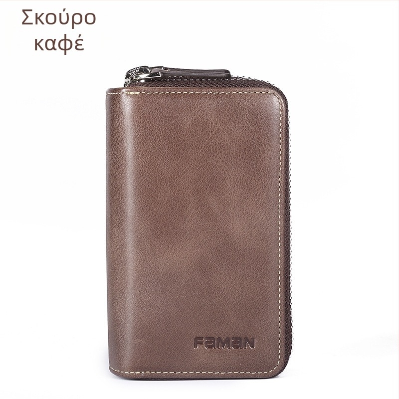 Κλειδοθήκη για άνδρες: Γνήσιο δέρμα, πρώτο στρώμα βοοειδούς δέρματος, Προστασία κατά της απάτης, Αστικός στυλ