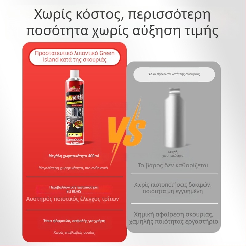 Πολυλειτουργικό καθαριστικό με λιπαντικό για κλειδαριές πόρτας – σπρέι, κατά της οξείδωσης; διαλύει λιπαρούς ρύπους, αφαιρεί μούχλα και σκουριά; κατάλληλο για οχήματα, οικιακές συσκευές, κουζίνα και μπάνιο.