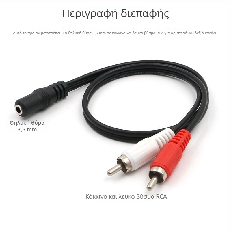 Καλώδιο ήχου 3,5 mm θηλυκό σε διπλό RCA
