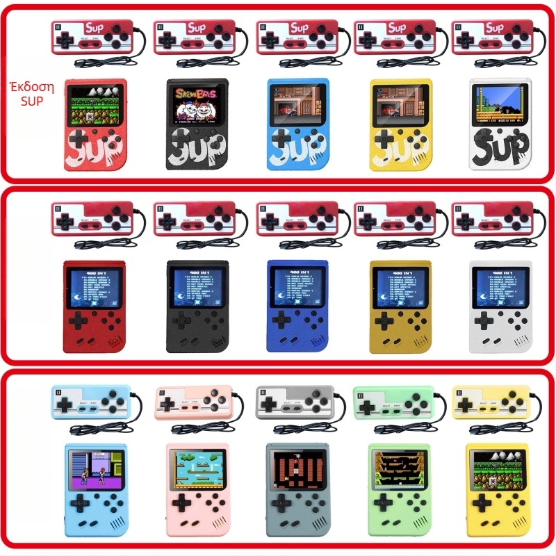 Φορητή ρετρό κονσόλα χειρός για δύο παίκτες με σύνδεση στην τηλεόραση, 8‑bit λειτουργικό σύστημα, μνήμη 1 GB, USB διεπαφή, έξοδο AV