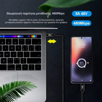 Καλώδιο USB-C 240W PD3.1 με γρήγορη φόρτιση, μήκος 1–2 μ, κράμα αλουμινίου + πλεκτή κατασκευή