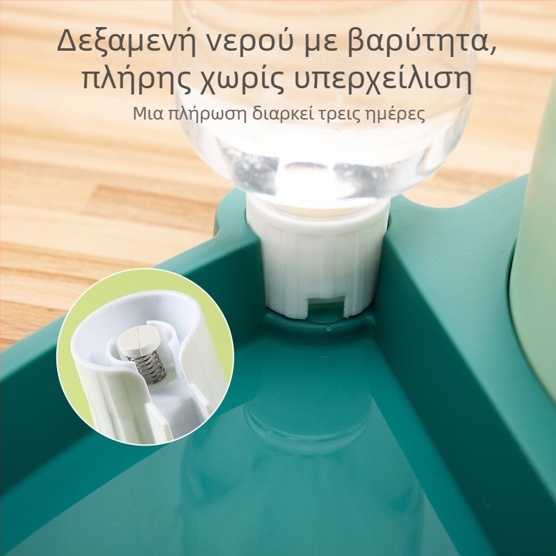 Διπλά μπολ για γάτες — ανοξείδωτο ατσάλι + PP, διπλός σχεδιασμός, για γάτες, Yi Chong Home