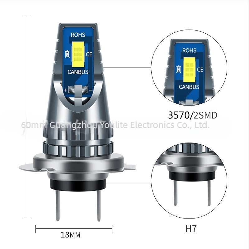 LED μπροστινό φανάρι ομίχλης H7, 20W, 12-24V DC, 1000LM