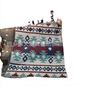 Διακοσμητική μποέμ κουβέρτα ρίχτης με γεωμετρικό σχέδιο, πολυεστέρας, 800–999 g, για όλες τις εποχές, προσαρμόσιμη με δείγματα και φωτογραφίες