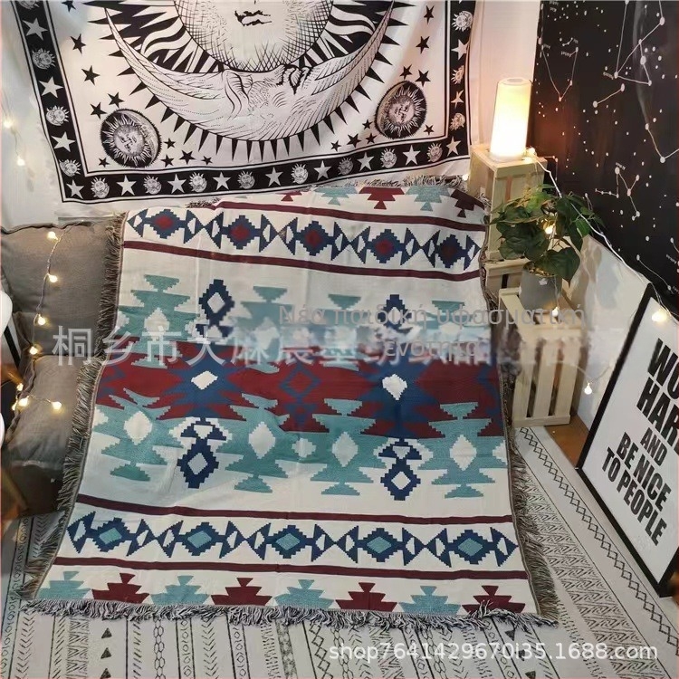 Διακοσμητική μποέμ κουβέρτα ρίχτης με γεωμετρικό σχέδιο, πολυεστέρας, 800–999 g, για όλες τις εποχές, προσαρμόσιμη με δείγματα και φωτογραφίες