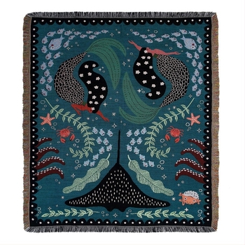 Κάμπινγκ κουβέρτα με γοργόνα, βαμβάκι, 1000–1499 g, Ins style, για τέσσερις εποχές, προσαρμοσμένες ρυθμίσεις