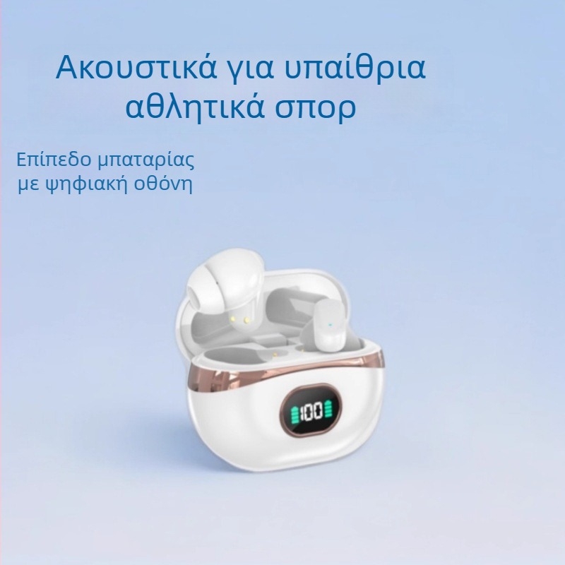 Ασύρματα ακουστικά Bluetooth Pro6TWS5.4 για αθλητισμό με ψηφιακή οθόνη, Bluetooth 5.4, εμβέλεια 10 m, διάρκεια μπαταρίας 4–8 h, Αδιάβροχα