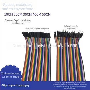 Καλώδια Dupont για διασύνδεση, 40-pin συνδέτες, θηλυκό-θηλυκό, θηλυκό-αρσενικό, αρσενικό-αρσενικό, CE πιστοποιημένα, για εσωτερικό ηλεκτρικό εξοπλισμό.