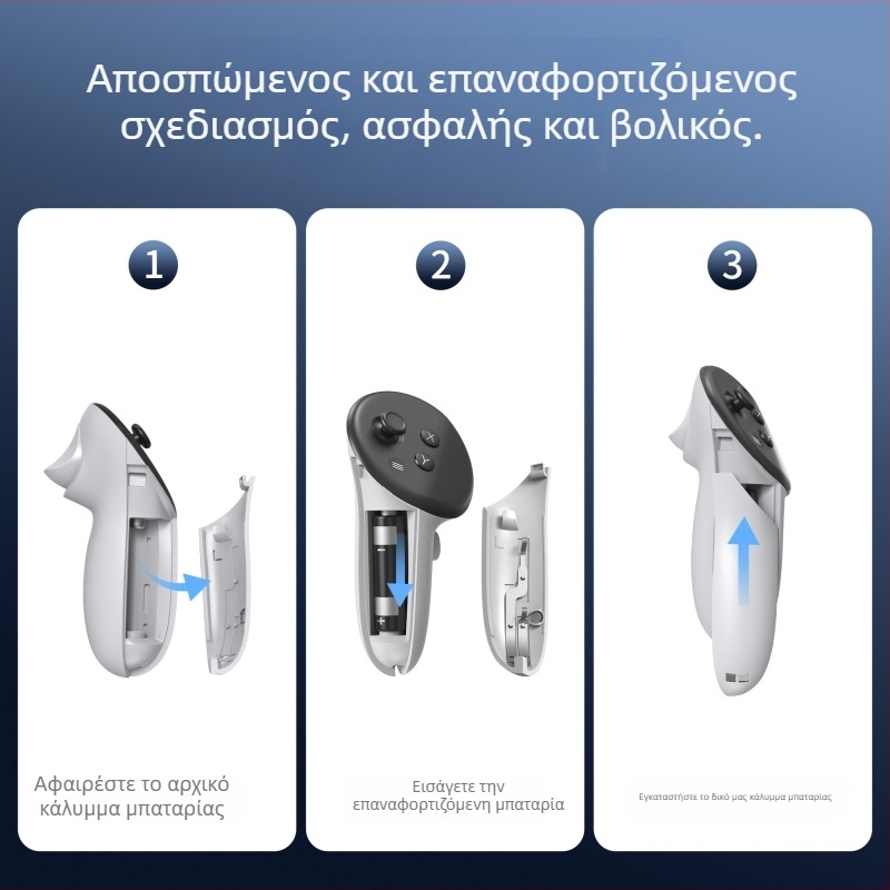 Σταθμός φόρτισης για Meta Quest 3/3S VR headset με ενσωματωμένη αποθήκευση μπαταρίας χειριστή, ABS υλικό, φορητός σχεδιασμός, 720 g