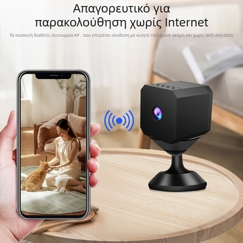 F1 Ασύρματη Εσωτερική Κάμερα Ασφαλείας με Wi-Fi, 480p, Αποθήκευση σε TF Κάρτα, 1 Ώρα Μπαταρίας, Βίντεο και Φωτογραφίες
