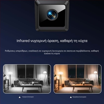 Κάμερα W02 για οικιακή ασφάλεια, Full HD 1080p, ευρυγώνιος φακός, ασύρματο Wi-Fi, αποθήκευση με κάρτα TF