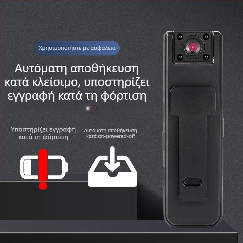 A9 κάμερα κλιπ για τσέπη, βίντεο 1080P, αισθητήρας 1.0 MP, έως 128 GB αποθήκευση, μπαταρία 180 λεπτά