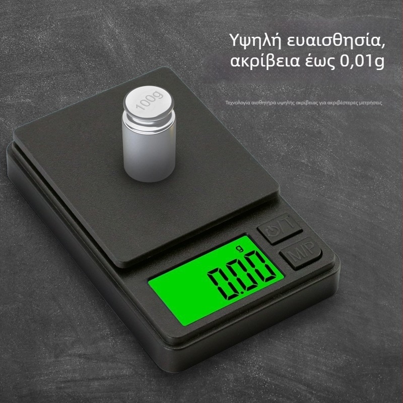 Νέα πράσινη ζυγαριά τσέπης με φωτισμό, χωρητικότητα 500 g, ζυγαριά κοσμημάτων, ακρίβεια 0,01 καράτια, φορητή ηλεκτρονική ζυγαριά