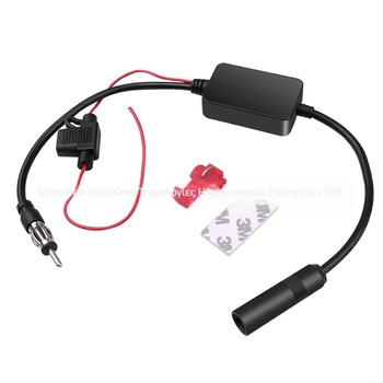 Αυτοκίνητο AM/FM ενισχυτής σήματος ραδιοφώνου και κεραία, μοντέλο yy2021, 25 dBi, εύρος 48–860 MHz, 50 Ω, 12 V