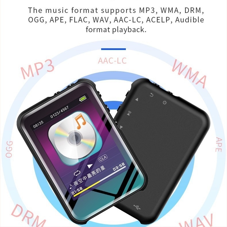Πολυλειτουργικός MP3/MP4 player με οθόνη HD, καταγραφικό ήχου, ραδιόφωνο FM, Bluetooth, USB 2.0