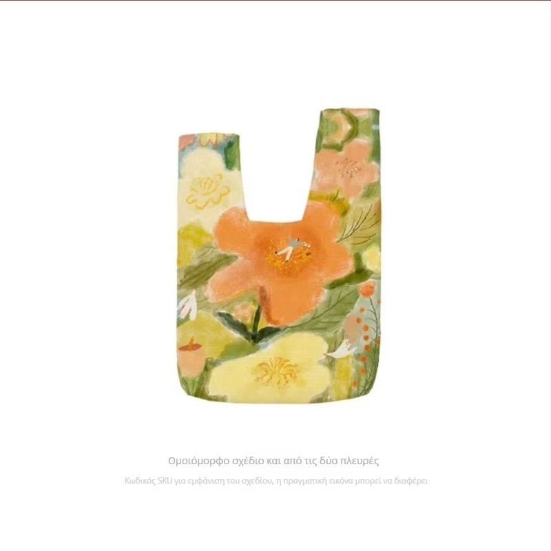 Γυναικεία τσάντα στρογγυλού σχήματος, Κινέζικου στιλ, από Oxford ύφασμα, πλισέ σχέδιο, βαμβακερή επένδυση, ανοιχτή εξωτερική τσέπη